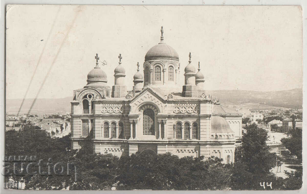 Bulgaria, Varna, Cathedral Church, RPPC, traveled