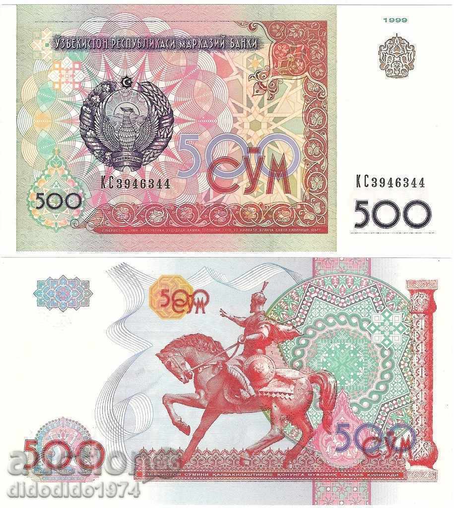 UZBEKISTAN OZBEKISTAN 500 Sumă emisiune 1999 NOU UNC