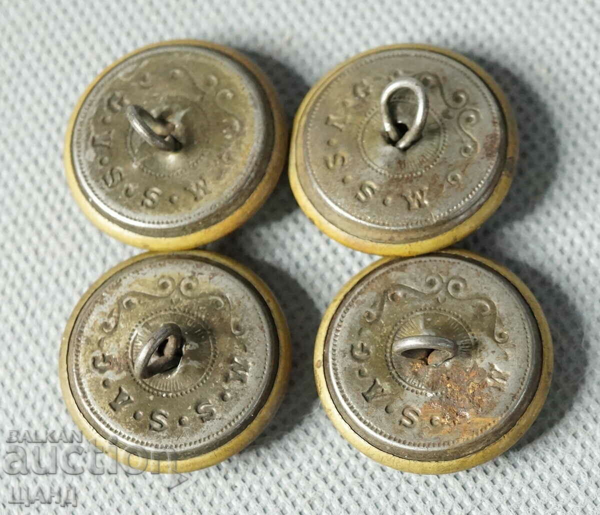 Old military buttons set of 4 navy uniform 25mm with price 4.00 BGN | € 2.05
