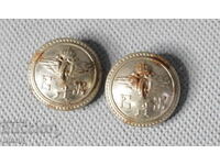 Kingdom of Bulgaria set of 2 parade buttons BDZ uniform 21mm