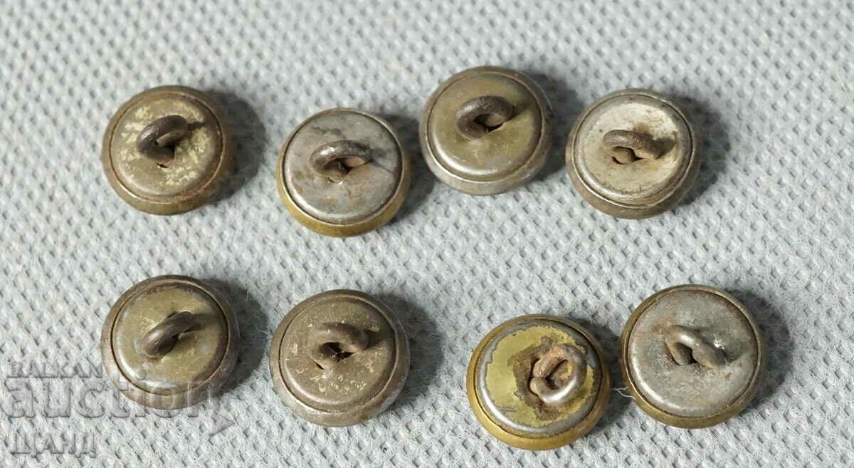 Kingdom of Bulgaria σετ 8 κουμπιών παρέλασης Στολή BDZ 12 χλστ με τιμή 5.00 BGN | € 2.56