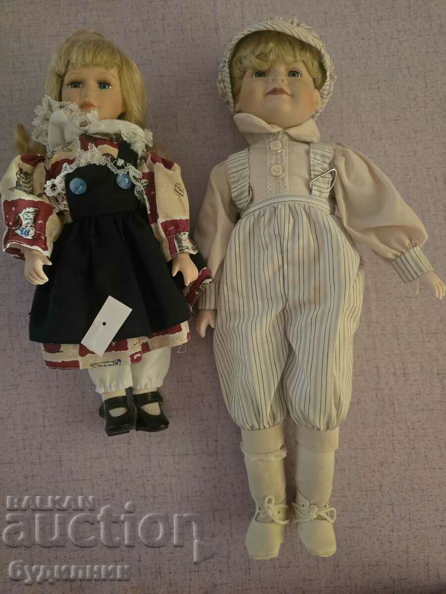Auction Porcelain dolls 2 pcs. BZC Auction Porcelain dolls 2 pcs. BZC