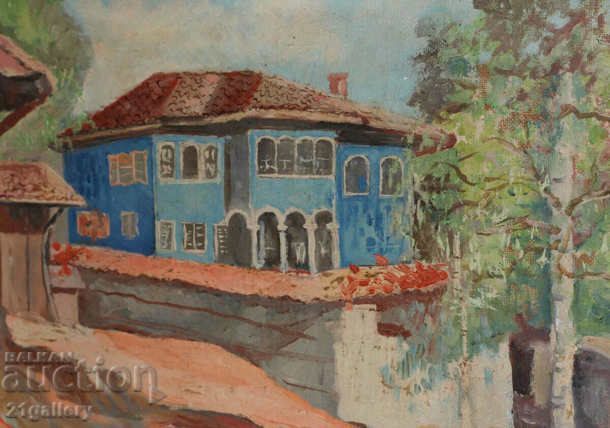 Delivery of Lyuben Petrov Hristov - Red/oil paints, signed Delivery of Lyuben Petrov Hristov - Red/oil paints, signed