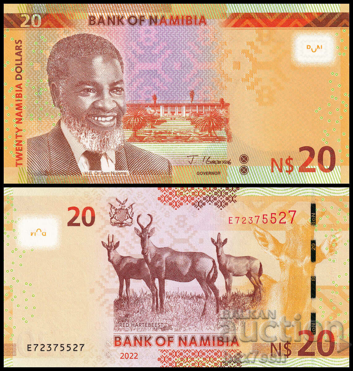 ❤️ ⭐ Namibia 2022 20 USD UNC Nou ⭐ ❤️