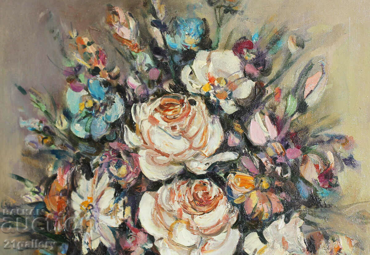 Zlatina Chifudova - Dertlieva, oil paints still life with roses - 7