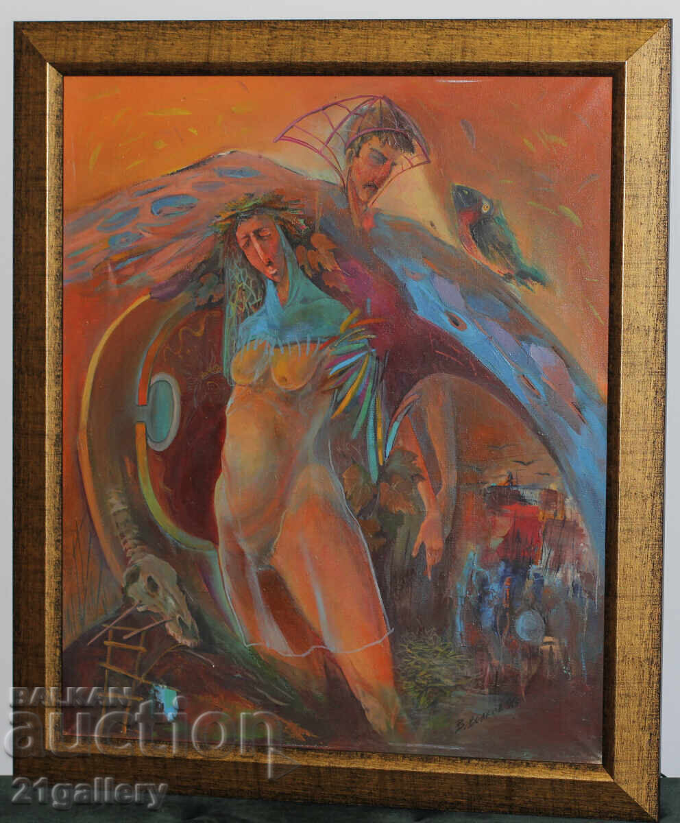 Delivery of Vasil Velkov (1965 - ) oil paints, figurative composition