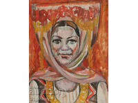 Oil painting portrait woman in costume