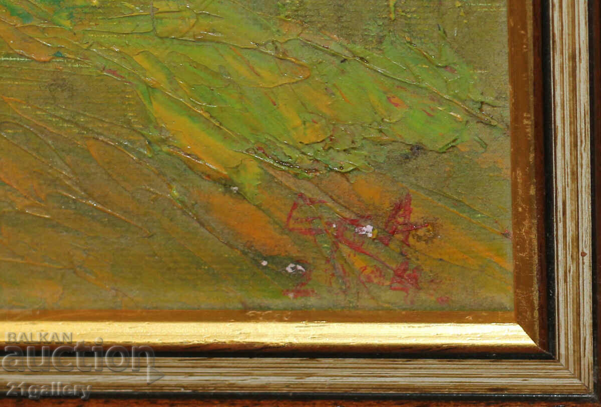 Contemporary oil painting landscape naïveté signed - 7 Contemporary oil painting landscape naïveté signed - 7