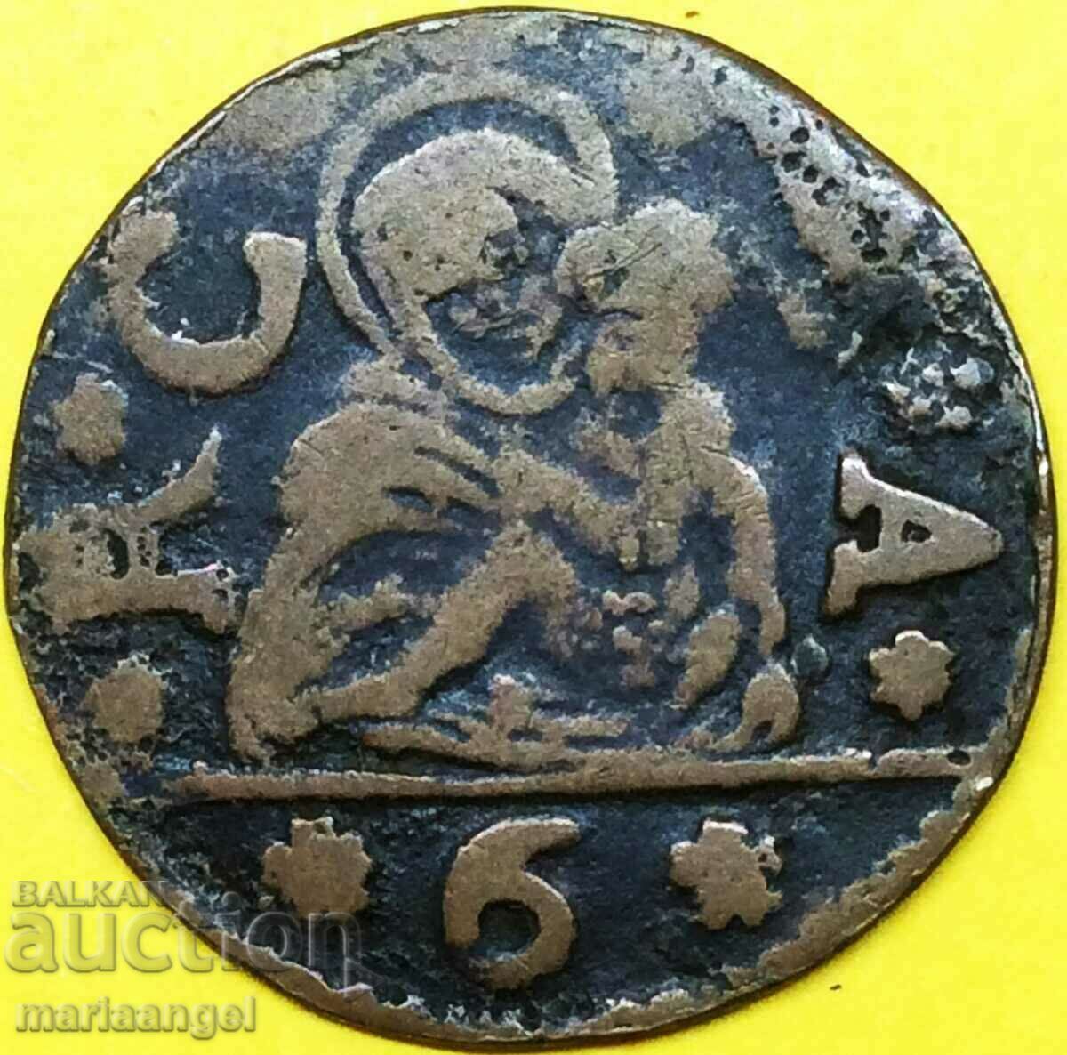 Βενετία 6 Bagatini Ιταλία Madonna/St. Σημάδι χαλκού 21 mm