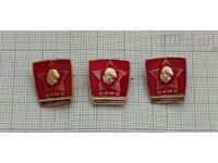 DKMS KOMSOMOL LOGO BADGE LOT 3 PCS