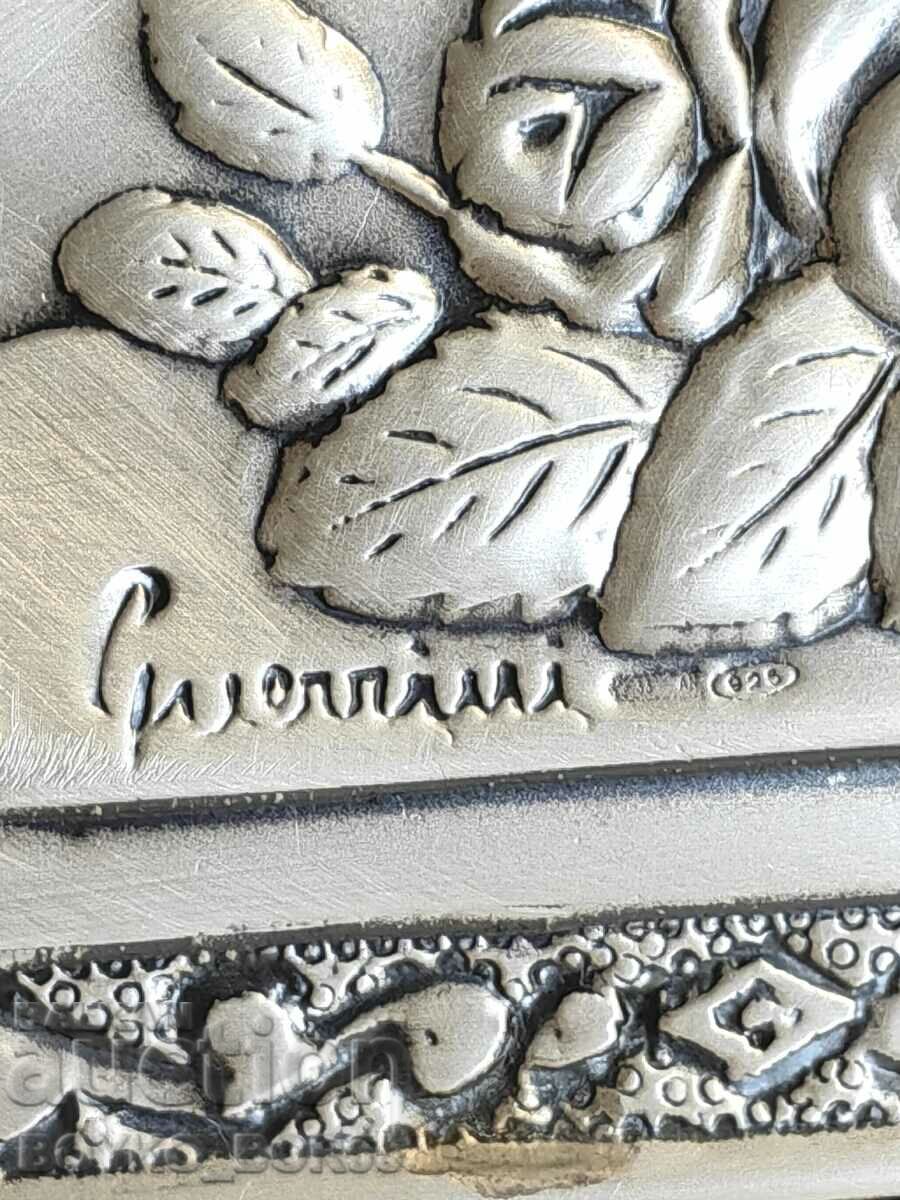 Vintage Bas-Relief Silver Painting "Madonna" by Pietro Guerini with price 160.00 BGN | € 81.81 Vintage Bas-Relief Silver Painting "Madonna" by Pietro Guerini with price 160.00 BGN | € 81.81