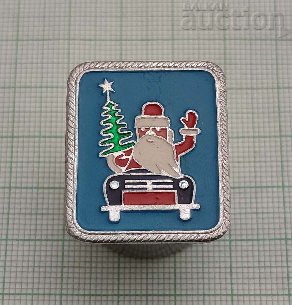 SANTA CLAUS TREE CAR BADGE