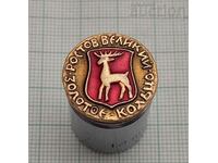 ROSTOV VILICIY RUSSIA COAT OF COAT GOLD RING BADGE