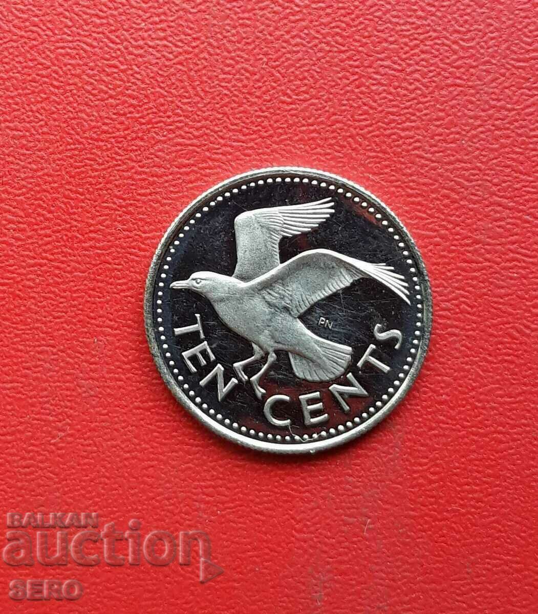 Island of Barbados-10 cents 1973-matt-gloss