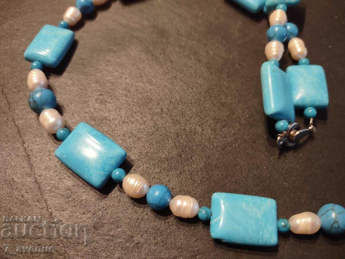 Delivery of Necklace necklace, jewelry white Pearls and Turquoise 5.12.24 Delivery of Necklace necklace, jewelry white Pearls and Turquoise 5.12.24