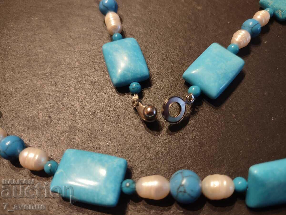 Necklace necklace, jewelry white Pearls and Turquoise 5.12.24 - 7 Necklace necklace, jewelry white Pearls and Turquoise 5.12.24 - 7