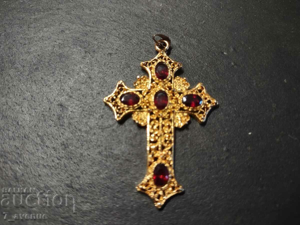 Auction Cross, 5 pieces natural stone - Garnet, 5.12.24 Auction Cross, 5 pieces natural stone - Garnet, 5.12.24