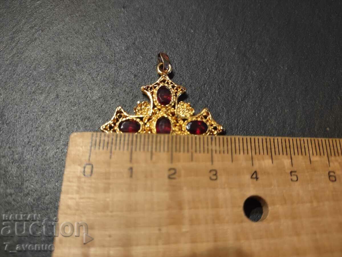 Cross, 5 pieces natural stone - Garnet, 5.12.24 - 6 Cross, 5 pieces natural stone - Garnet, 5.12.24 - 6