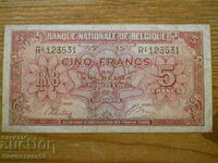 5 Francs 1943 - Belgium ( VF )