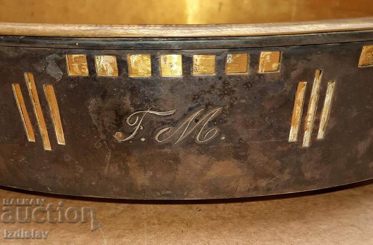 Старинна фруктиера Австро- Унгария,позлатена и посребрена - 6