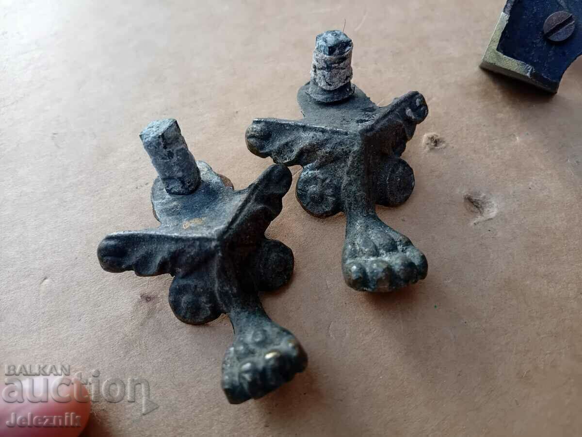 Auction  4×Bronze Legs For Marble Mantel Clock-19th century.