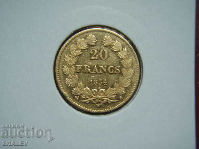Livrarea 20 franci 1834 în Franța (20 franci Franța) - AU (aur)