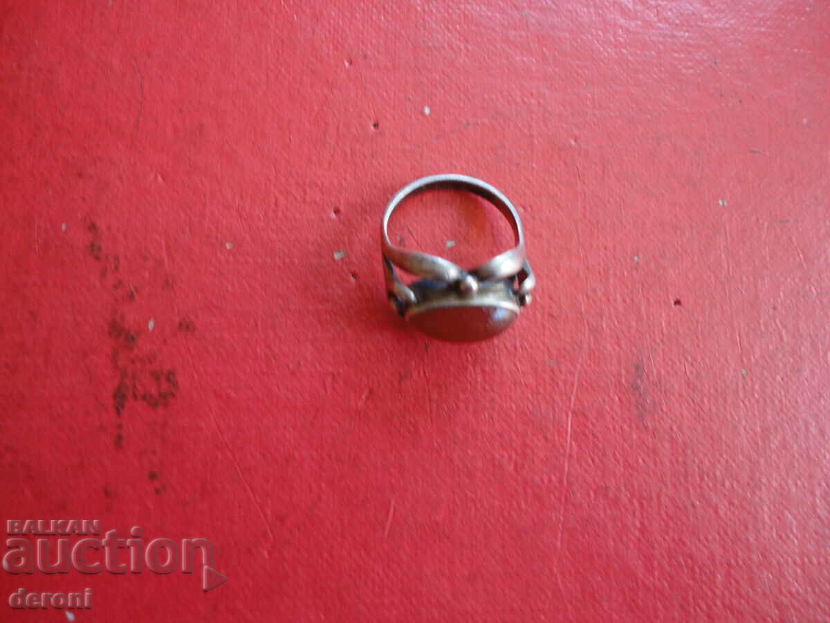 Silver ring with cornelian stone - 5 Silver ring with cornelian stone - 5