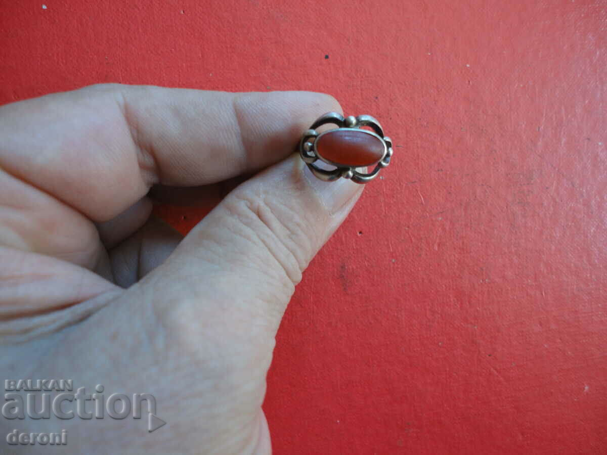 Silver ring with cornelian stone - 7 Silver ring with cornelian stone - 7