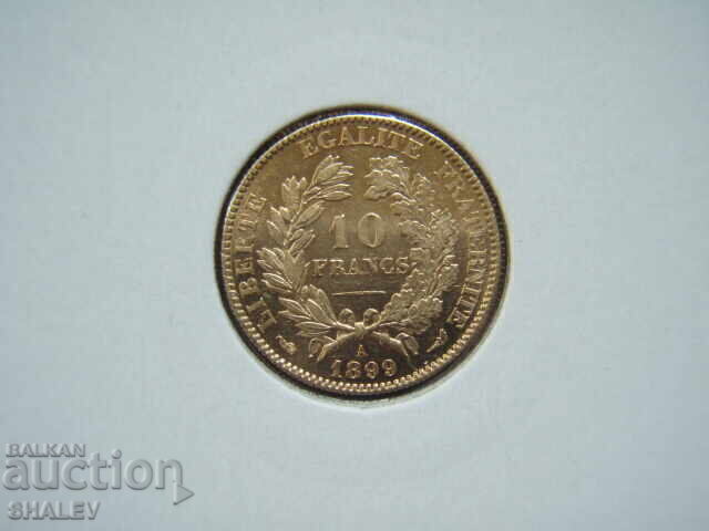 10 Francs 1899 A France /2/- Unc (gold) with price 969.89 BGN | € 495.90