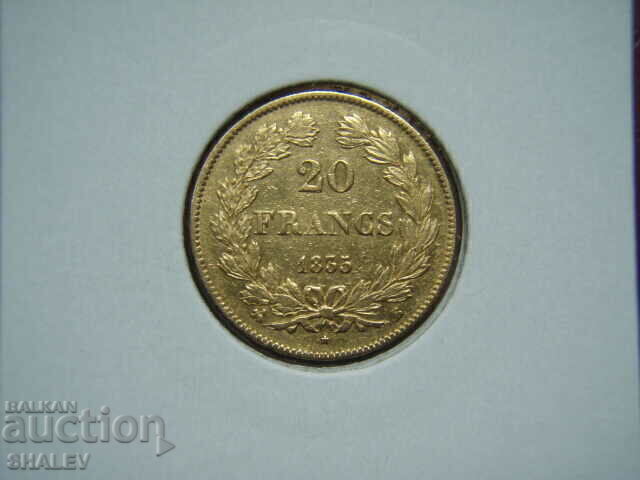 Delivery of 20 Francs 1835 B France - AU (gold) Delivery of 20 Francs 1835 B France - AU (gold)
