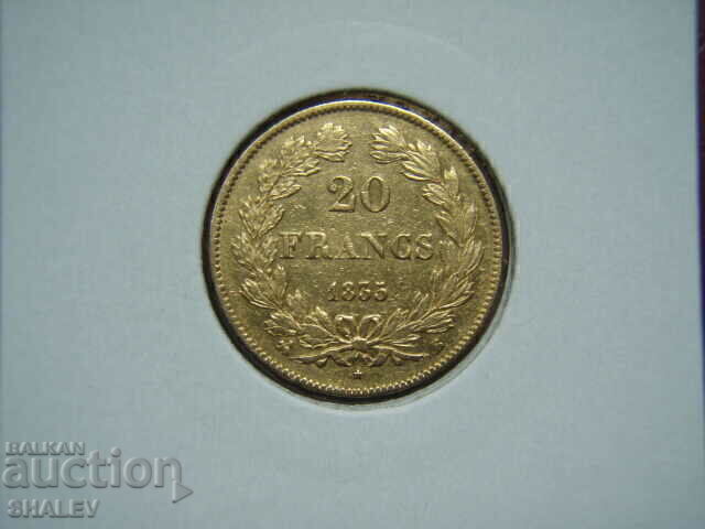 Livrarea 20 franci 1835 B Franța - AU (aur)