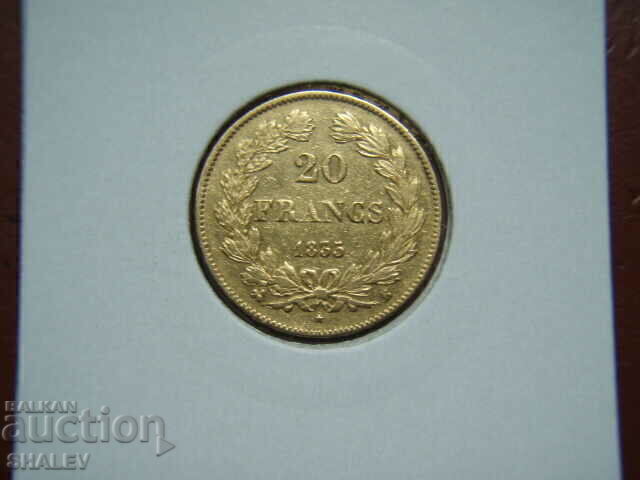 20 Francs 1835 B France - AU (gold) 20 Francs 1835 B France - AU (gold)