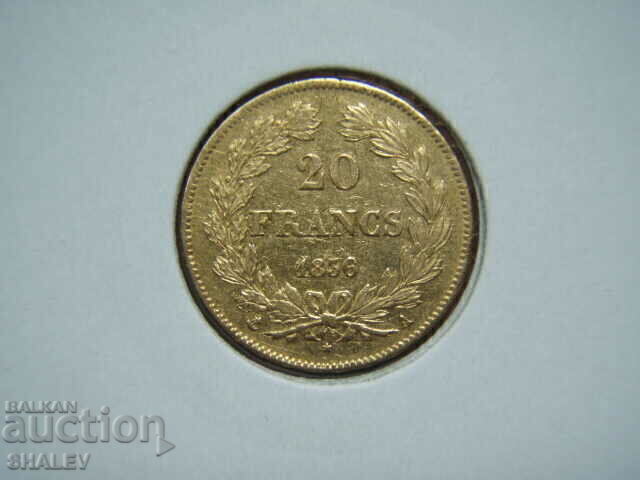 Livrarea 20 franci 1836 A Franța (20 franci Franța) - AU (aur)