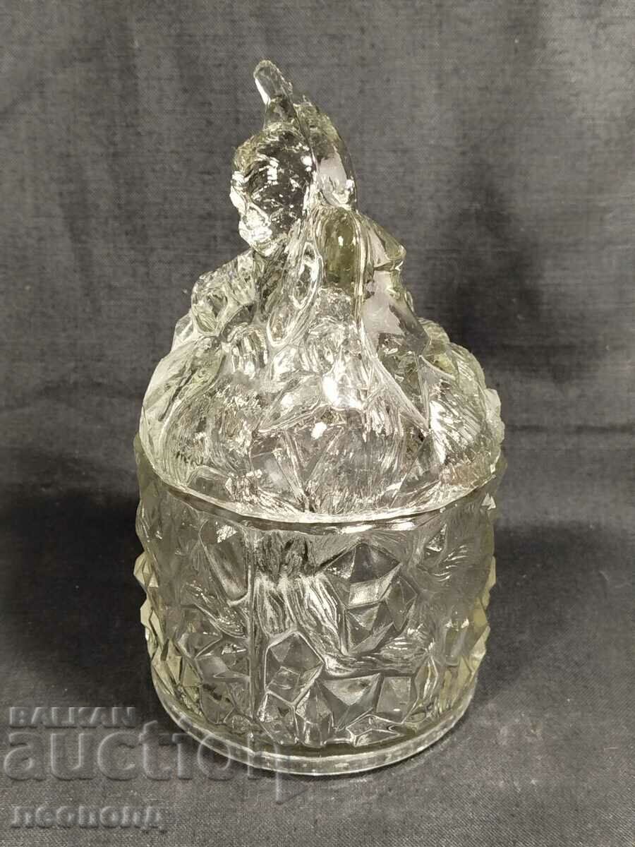 OLD RETRO SOC NRB GLASS SUGAR BOWL JUDGE BELOSLAV with price 30.00 BGN | € 15.34 OLD RETRO SOC NRB GLASS SUGAR BOWL JUDGE BELOSLAV with price 30.00 BGN | € 15.34