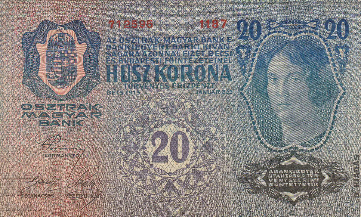 Auction tino37- AUSTRIA-HUNGARY- 20 KRON - 1913 - VF Auction tino37- AUSTRIA-HUNGARY- 20 KRON - 1913 - VF