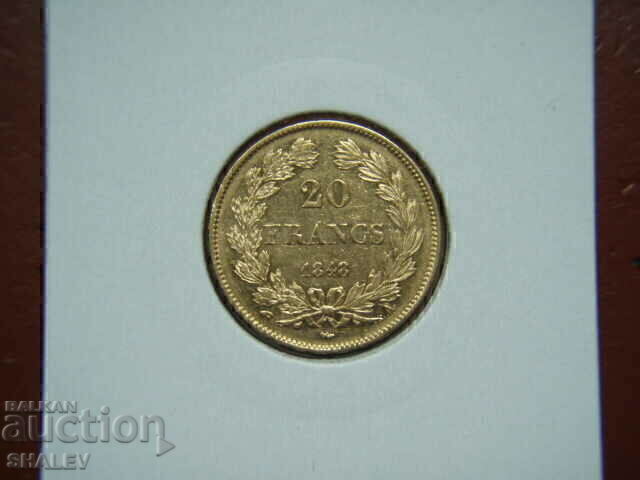 20 franci 1848 A Franța (20 franci Franța) - AU (aur) cu preț € 999.89 | 1955.61 BGN