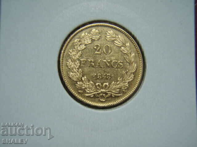 20 Francs 1848 A France (20 francs France) - AU (gold) 20 Francs 1848 A France (20 francs France) - AU (gold)