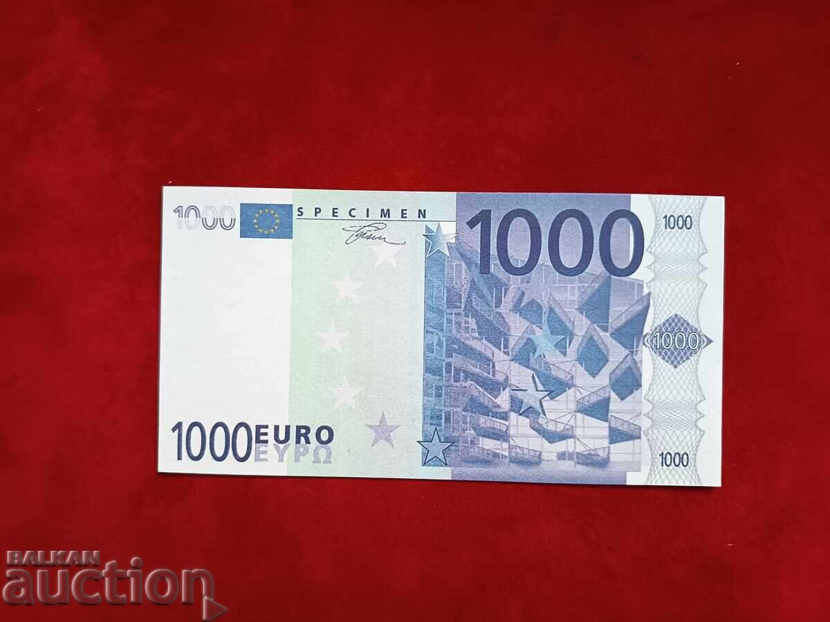 Сувенирна банкнота 1000 евро specimen UNC Сувенирна банкнота 1000 евро specimen UNC
