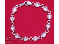 SILVER BRACELET WITH PINK OPAL