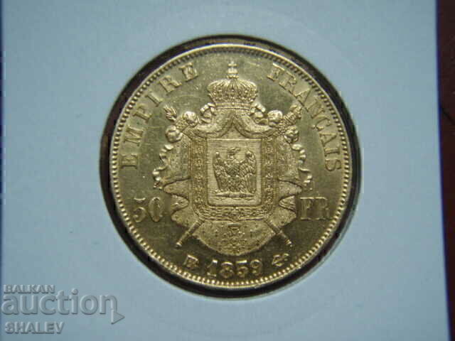 50 franci 1859 BB Franța (50 franci Franța) - AU (aur) cu preț € 2209.89 | 4322.19 BGN