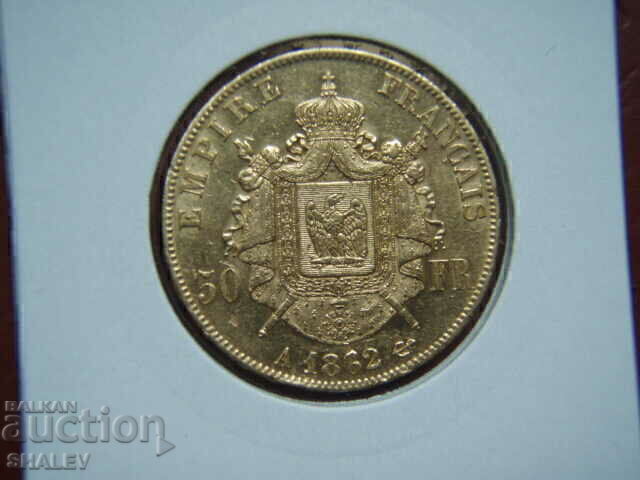 Auction 50 Francs 1862 A France (50 francs France) - AU (gold) Auction 50 Francs 1862 A France (50 francs France) - AU (gold)