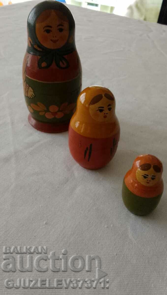 Old Russian matryoshka dolls