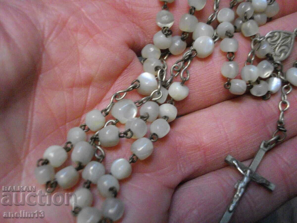 Auction  OLD MOTHER OF PEARL PRAYER ROSARY