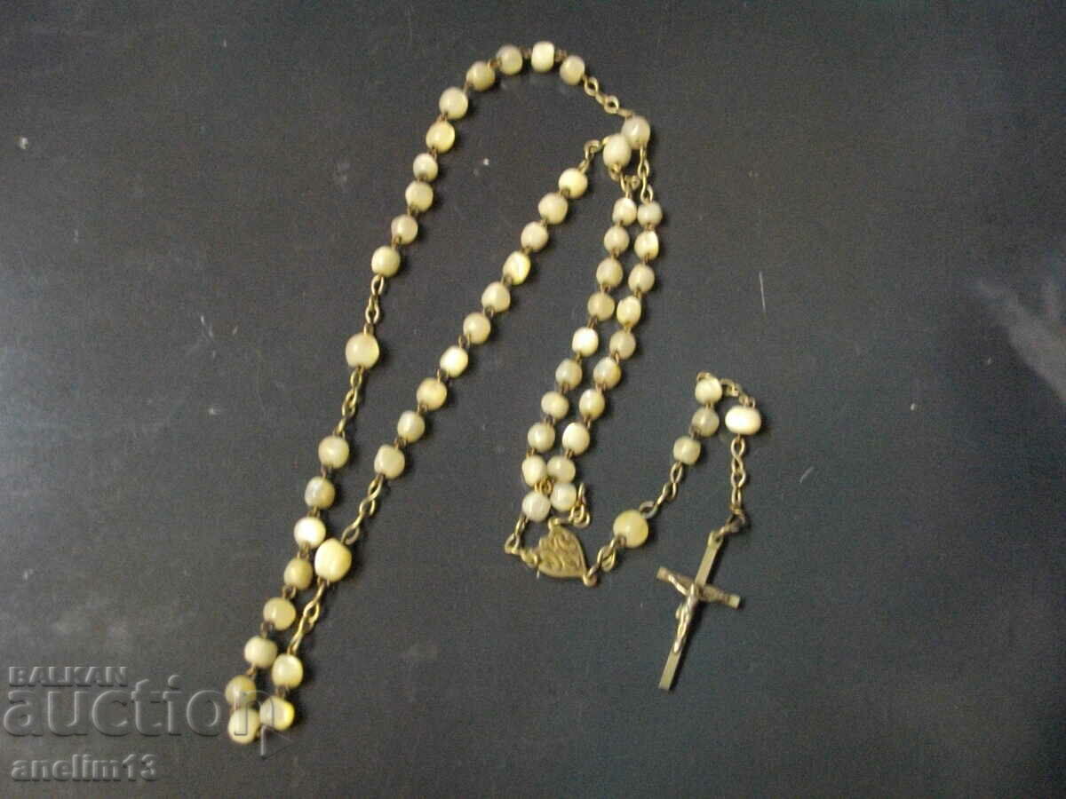 OLD MOTHER OF PEARL PRAYER ROSARY - 5