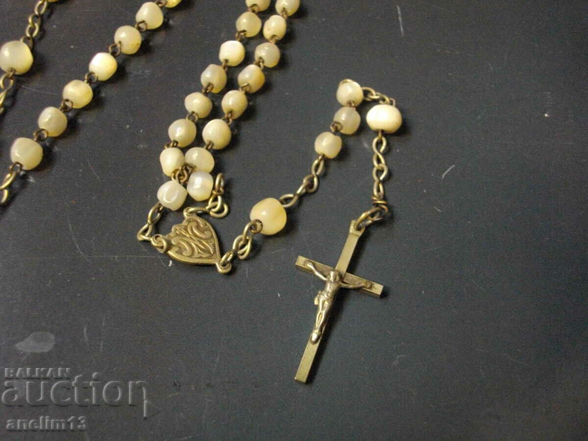 OLD MOTHER OF PEARL PRAYER ROSARY - 6