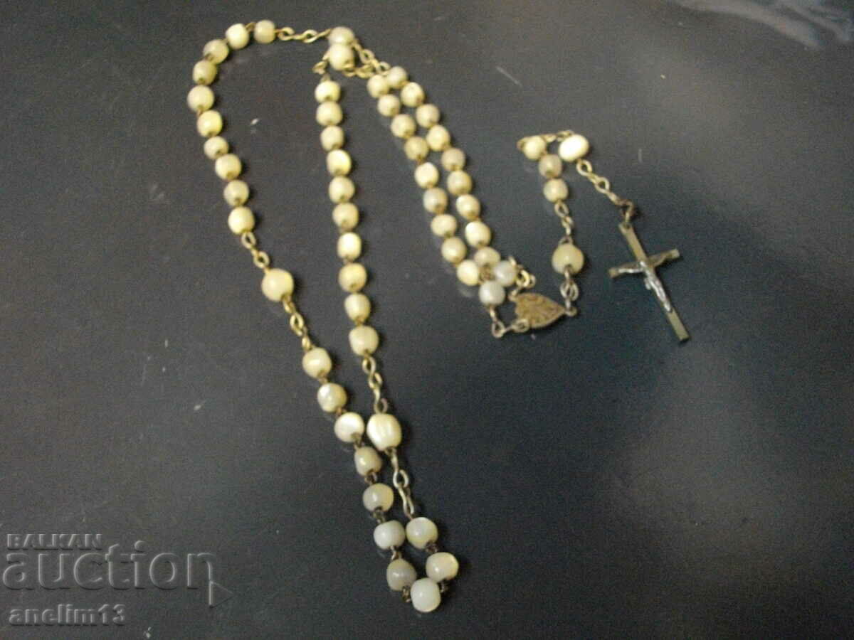 OLD MOTHER OF PEARL PRAYER ROSARY - 7