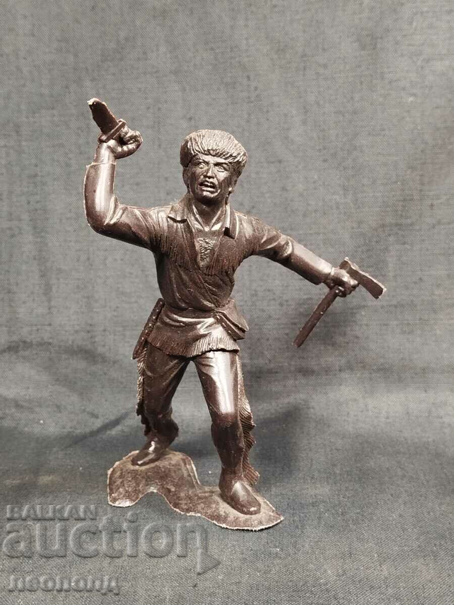 VECHI RETRO SOC URSS FIGURA DE JUCĂRIE DE PLASTIC SOLDAT TRAPPER