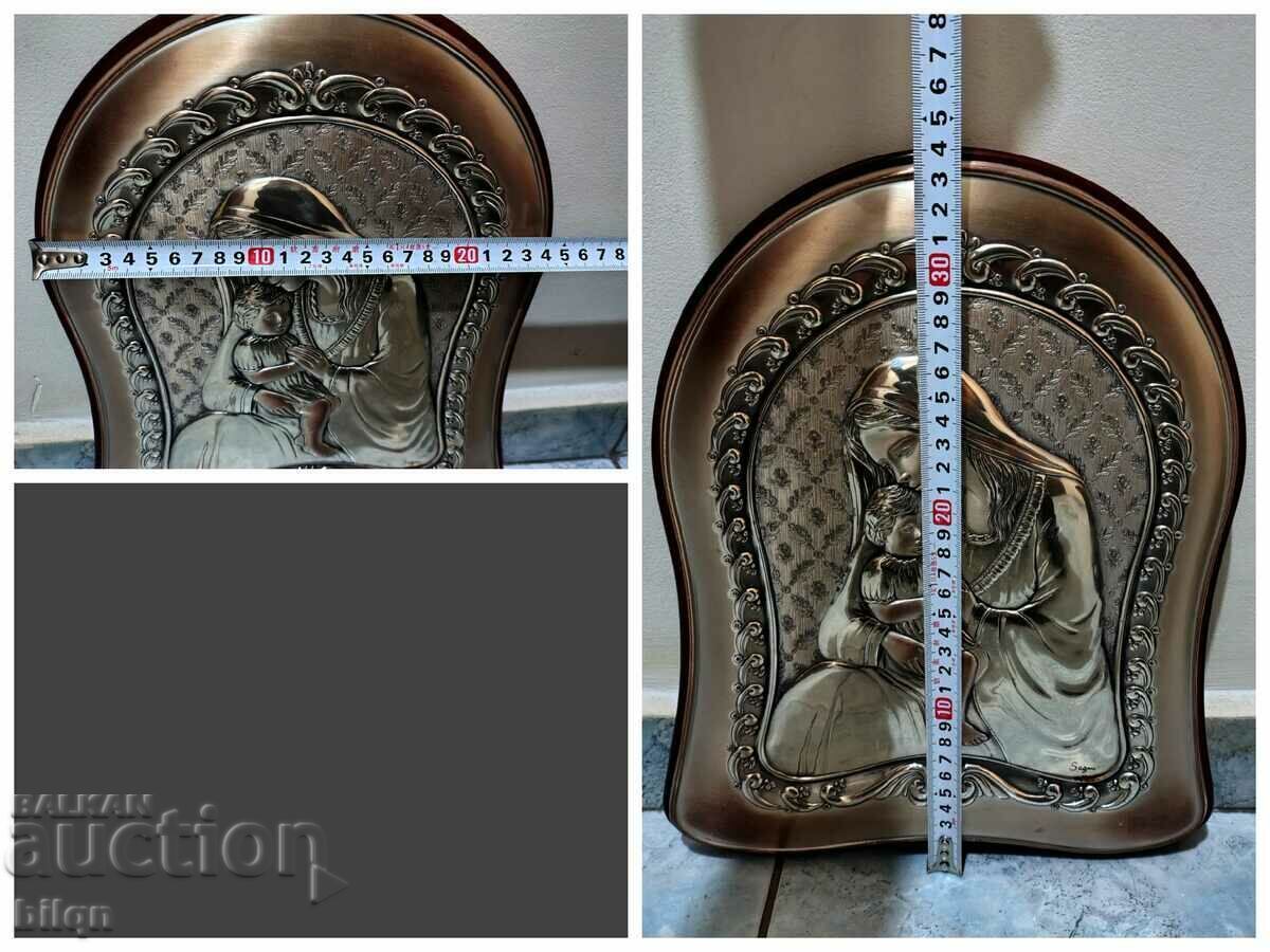 Incredibly Beautiful Silver Icon Virgin With Child - 7 Incredibly Beautiful Silver Icon Virgin With Child - 7