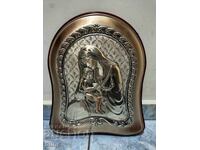 Incredibly Beautiful Silver Icon Virgin With Child