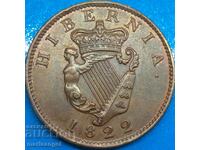 Irlanda 1/2 Penny 1822 Regele George al IV-lea 1820-1830 RAR